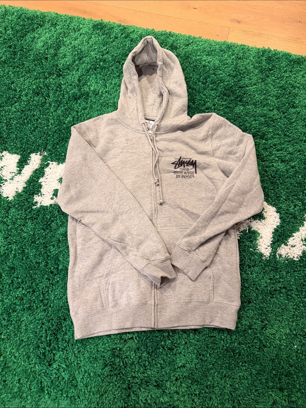 NWT Stussy Dover Street Market Los Angeles Hoodie Heather Grey Size Large